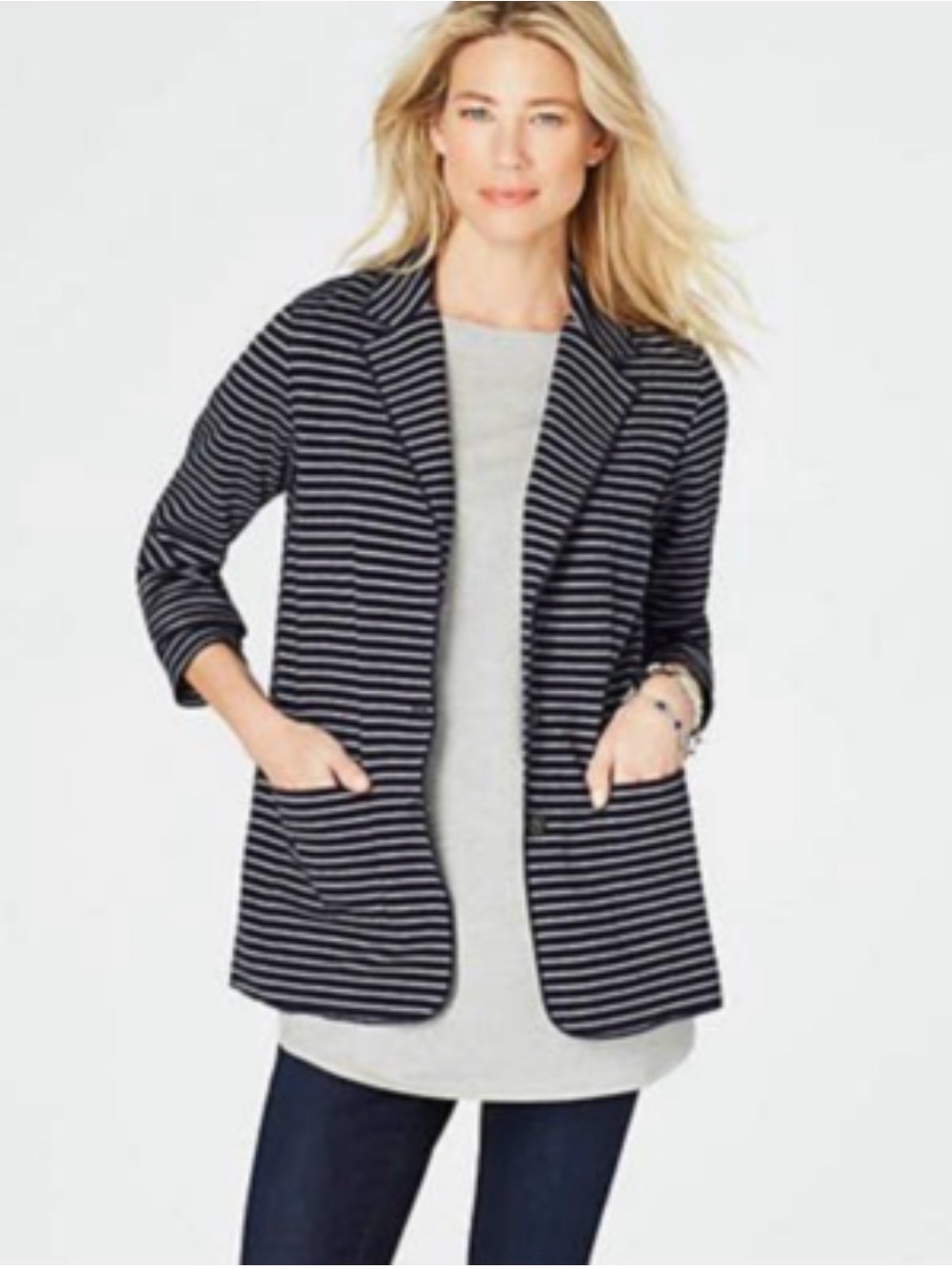 🌼NWT-J.Jill Double Knit Button Front Blazer